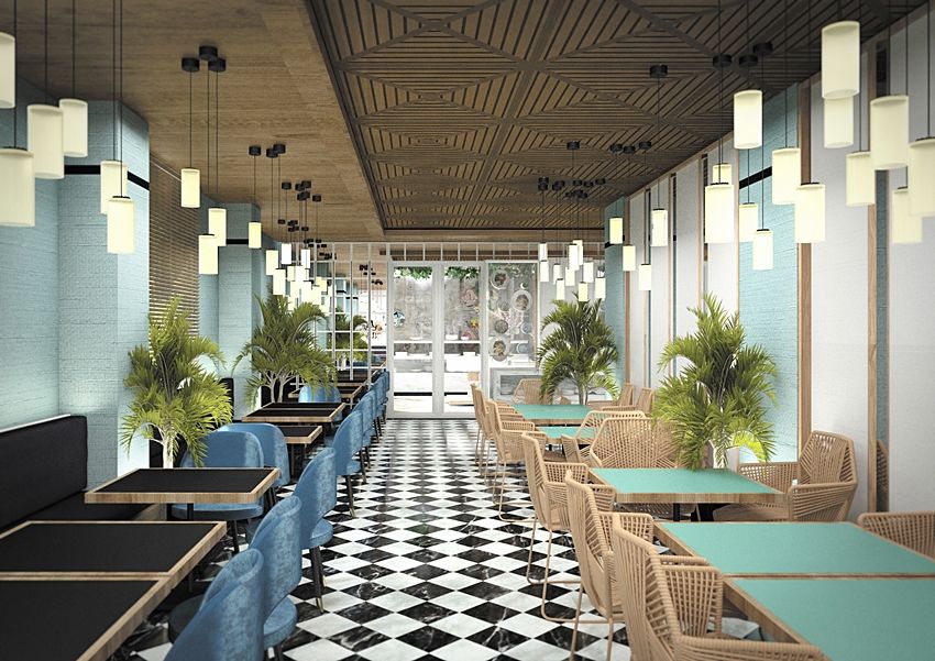 Barcelo Imagine Otel Madrid Dış mekan fotoğraf 3D interior rendering of a restaurant
